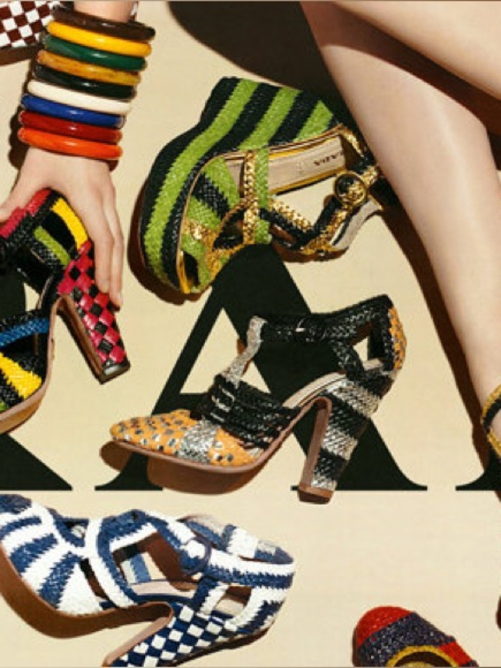 Prada Madras Leather T-Strap Heel - Picture 5 of 10